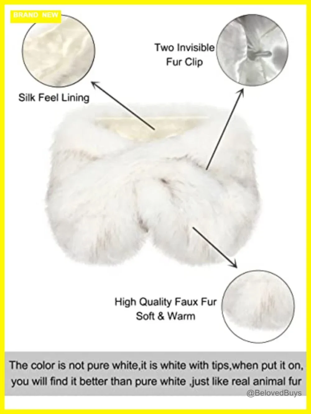 Faux Fur Collar Scarf & Headband Winter Warm 2pc Set
